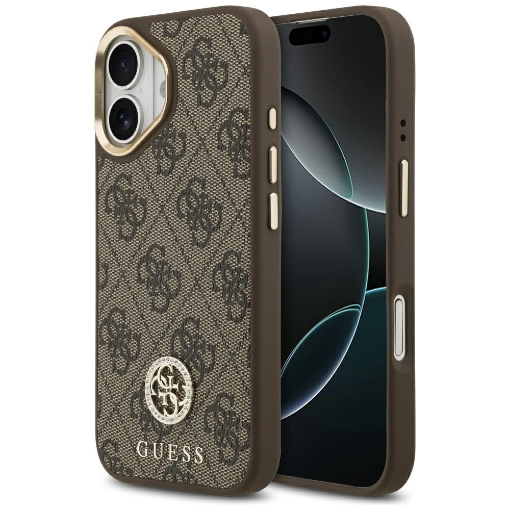 Guess 4G Strass Logo MagSafe-hylster til iPhone 17 - brun
