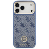 Guess 4G Strass Logo MagSafe Case til iPhone 17 Pro Max - Blå