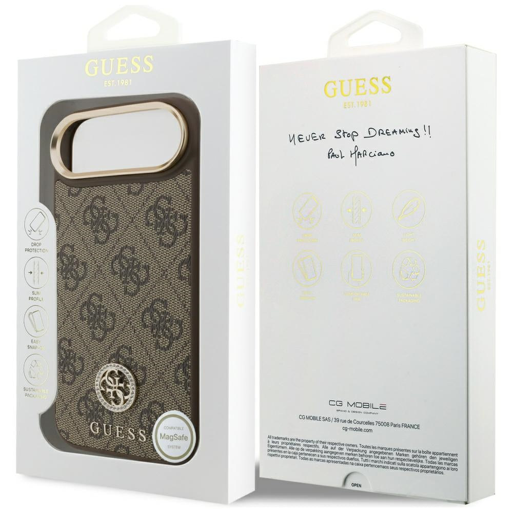 Guess 4G Strass Logo MagSafe Case til iPhone Air - Brunt