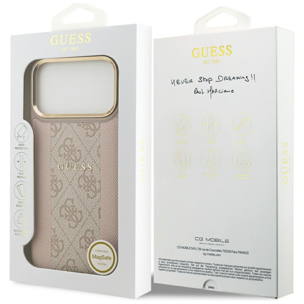 Guess 4G Stripe MagSafe Case til iPhone 17 Pro Max - Pink