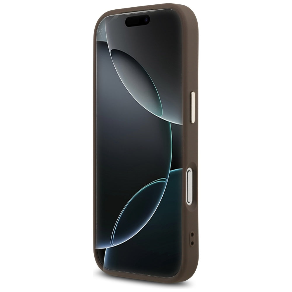 Guess 4G Triangle Logo MagSafe Case til iPhone 17 Pro - Brunt og Guld