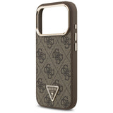 Guess 4G Triangle Logo MagSafe Case til iPhone 17 Pro - Brunt og Guld