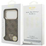 Guess 4G Triangle Logo MagSafe Case til iPhone 17 Pro - Brunt og Guld