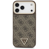 Guess 4G Triangle Logo MagSafe Case til iPhone 17 Pro Max - Brunt & Guld