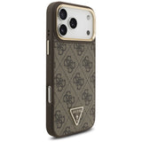Guess 4G Triangle Logo MagSafe Case til iPhone 17 Pro Max - Brunt & Guld