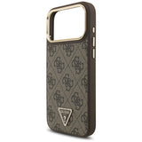Guess 4G Triangle Logo MagSafe Case til iPhone 17 Pro Max - Brunt & Guld