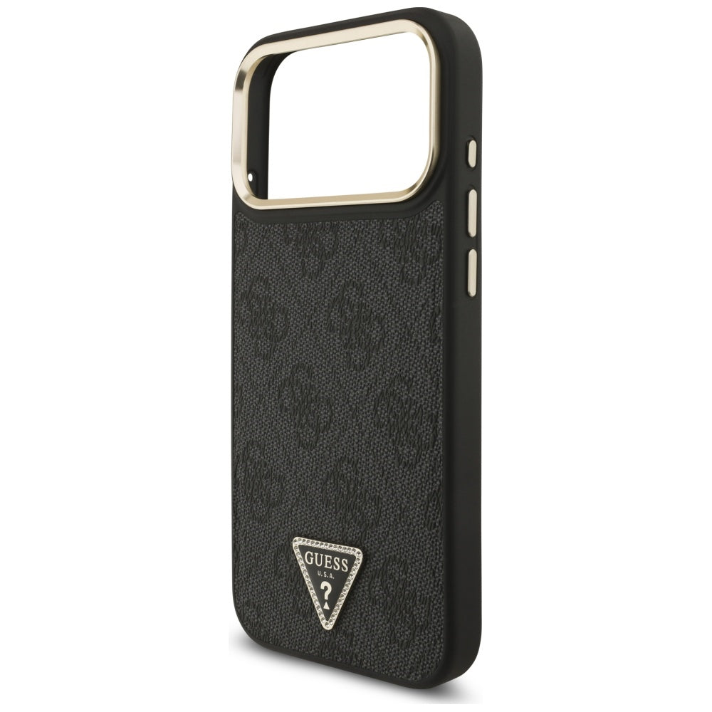 Guess 4G Triangle Logo MagSafe Case til iPhone 17 Pro Max - sort og guld