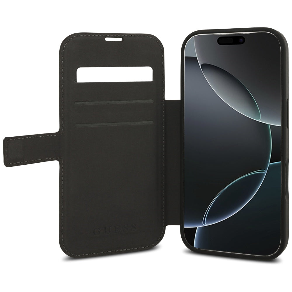 Guess Book 4G Metal Logo Case til iPhone 17 Pro - Brunt