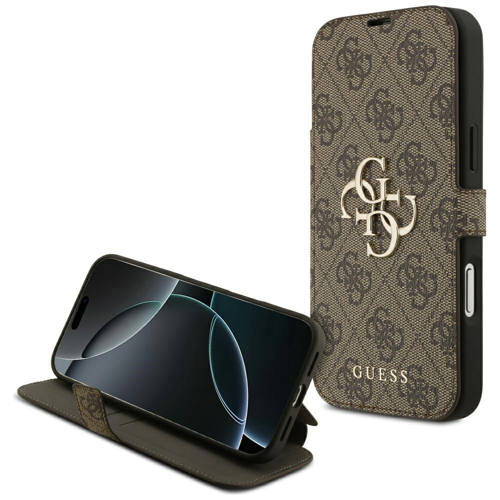 Guess Book 4G Metal Logo Case til iPhone 17 Pro Max - Brunt
