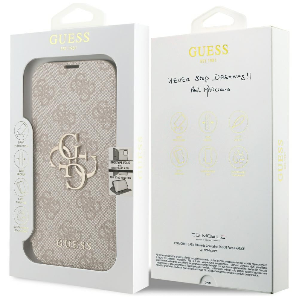 Guess Book 4G Metal Logo Case til iPhone 17 Pro - Pink
