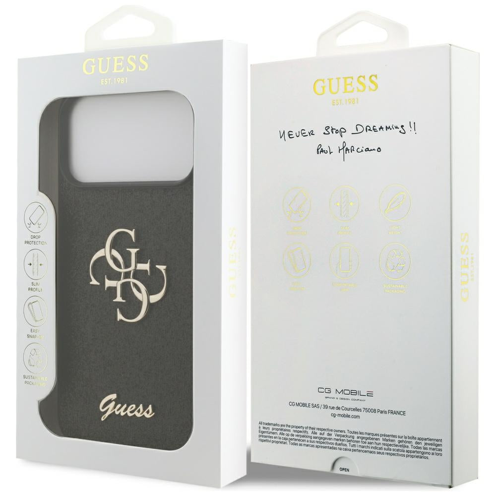 Guess Fixed Glitter Big 4G case til iPhone 17 Pro Max - sort