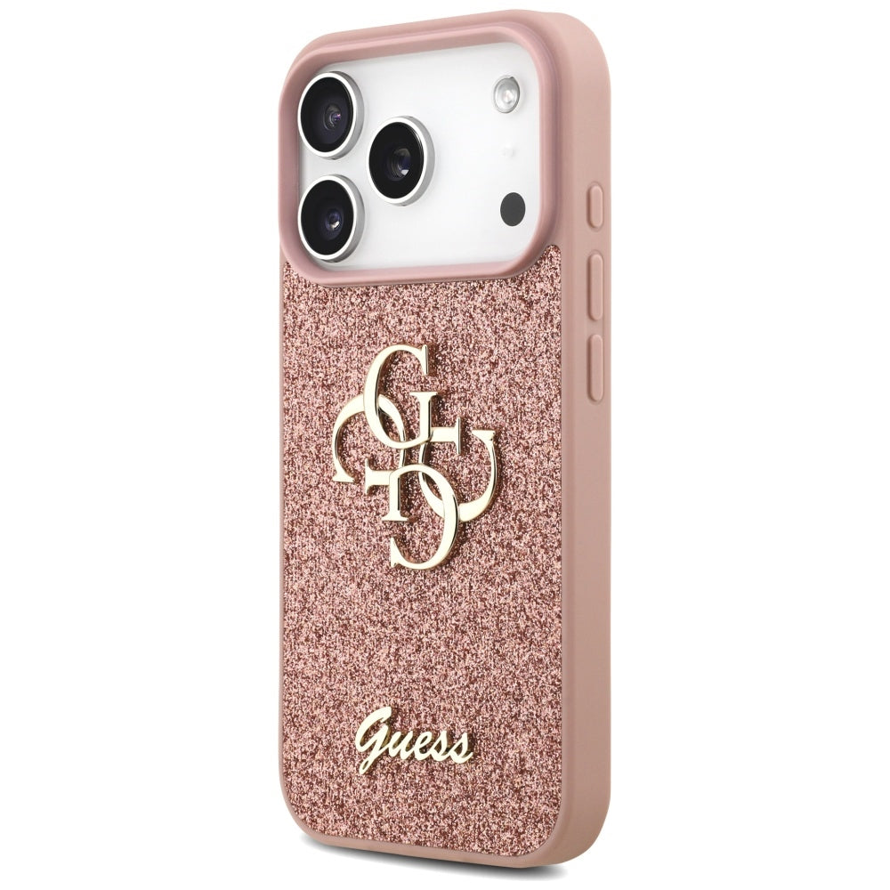 Guess Fixed Glitter Big 4G Case til iPhone 17 Pro - Pink