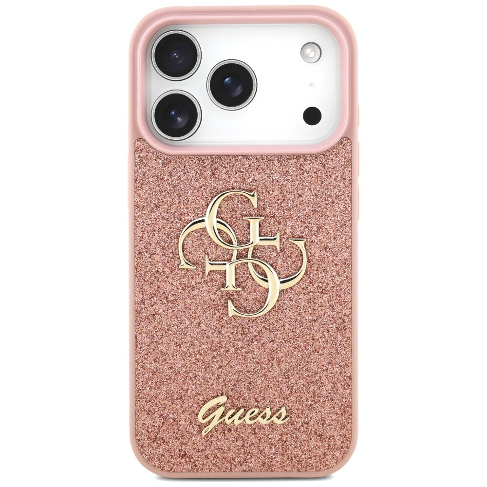 Guess Fixed Glitter Big 4G Case til iPhone 17 Pro - Pink