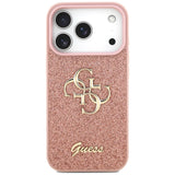 Guess Fixed Glitter Big 4G Case til iPhone 17 Pro - Pink