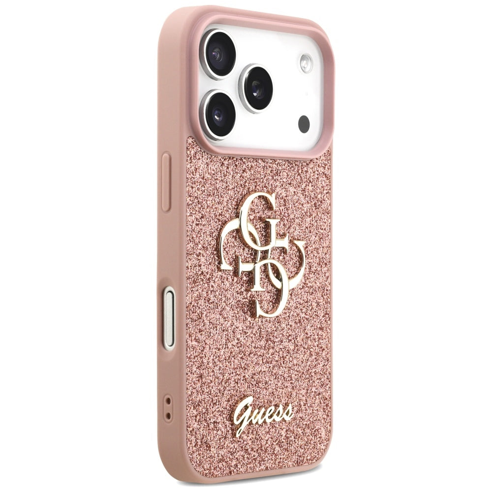 Guess Fixed Glitter Big 4G Case til iPhone 17 Pro - Pink