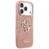 Guess Fixed Glitter Big 4G Case til iPhone 17 Pro - Pink
