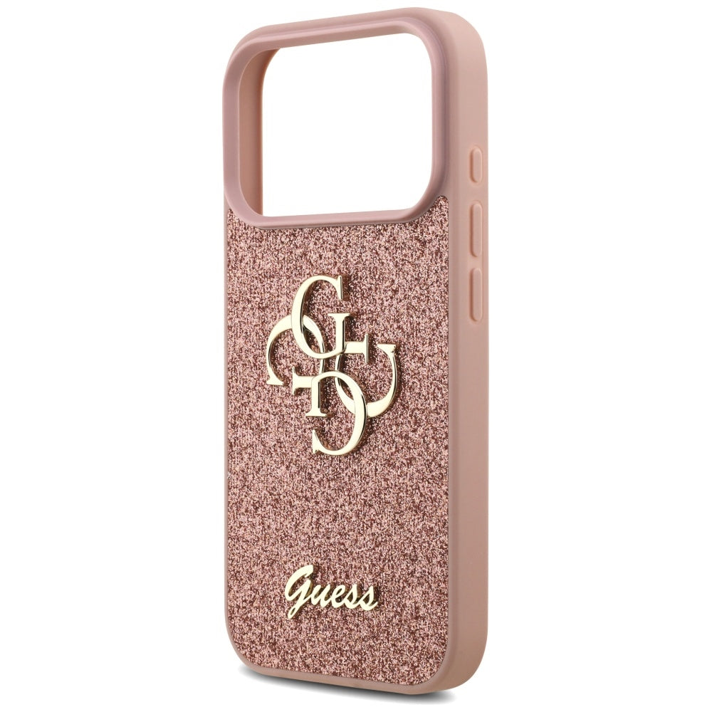 Guess Fixed Glitter Big 4G Case til iPhone 17 Pro - Pink
