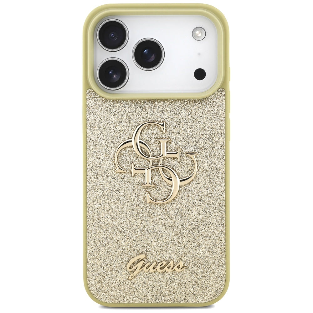 Guess Fixed Glitter Big 4G-hylster til iPhone 17 Pro - guld