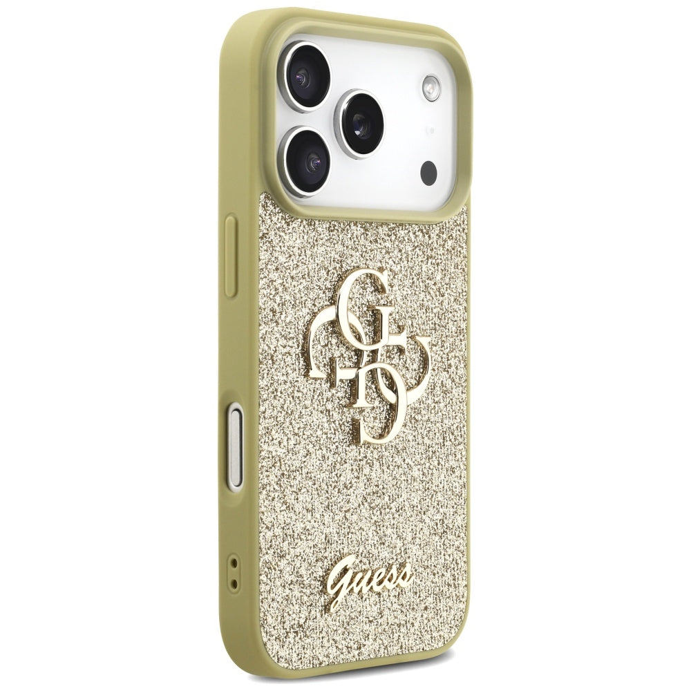 Guess Fixed Glitter Big 4G-hylster til iPhone 17 Pro - guld
