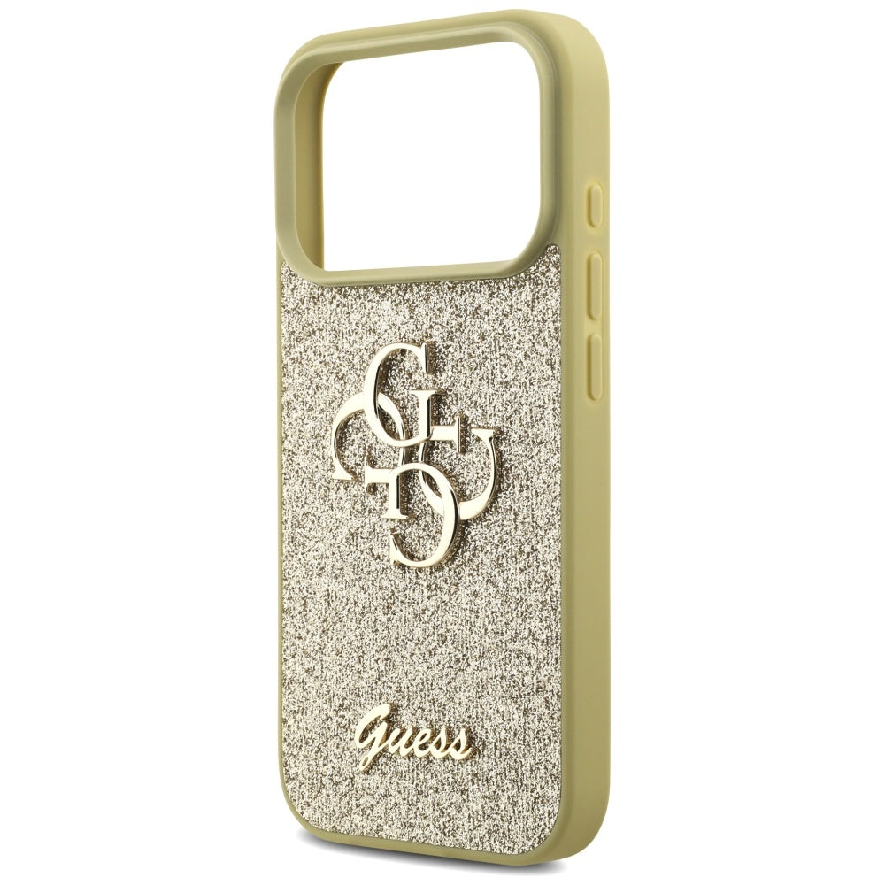 Guess Fixed Glitter Big 4G-hylster til iPhone 17 Pro - guld