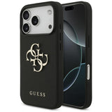 Guess Grained Big 4G & Classic Logo-kasse til iPhone 17 Pro - sort