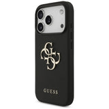 Guess Grained Big 4G & Classic Logo-kasse til iPhone 17 Pro - sort