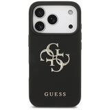 Guess Grained Big 4G & Classic Logo-kasse til iPhone 17 Pro - sort