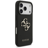 Guess Grained Big 4G & Classic Logo-kasse til iPhone 17 Pro - sort