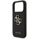 Guess Grained Big 4G & Classic Logo-kasse til iPhone 17 Pro - sort
