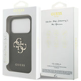 Guess Grained Big 4G & Classic Logo-kasse til iPhone 17 Pro - sort