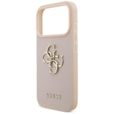 Guess Grained Big 4G & Classic Logo iPhone 17 Pro Case - Pink