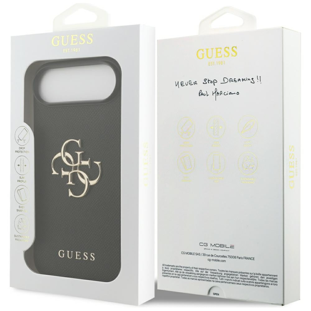 Guess Grained Big 4G & Classic Logo-kasse til iPhone Air - sort
