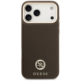 Guess Grained Strass Logo MagSafe Case til iPhone 17 Pro Max - Brunt