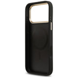 Guess Grained Strass Logo MagSafe-fodral til iPhone 17 Pro Max - sort