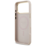 Guess Grained Strass Logo MagSafe-fodral til iPhone 17 Pro Max - lyserød