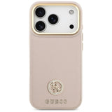 Guess Grained Strass Logo MagSafe-hylster til iPhone 17 Pro - pink