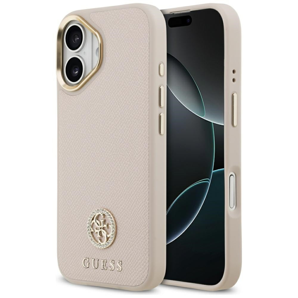 Guess Grained Strass Logo MagSafe-fodral til iPhone 17 - pink