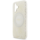 Guess IML Flowers Electro Pearl Strap MagSafe case for iPhone 17 - white