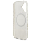 Guess IML Flowers Electro Pearl Strap MagSafe case for iPhone 17 - white