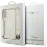 Guess IML Flowers Electro Pearl Strap MagSafe case for iPhone 17 - white