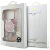 Guess IML Flowers Pearl Strap MagSafe Case til iPhone 17 Pro - Pink