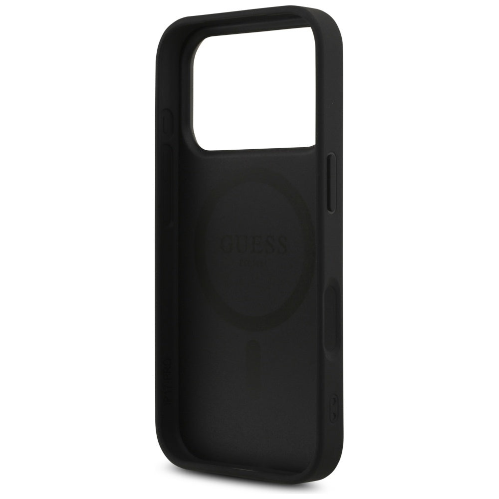 Guess læder 4G Triangle Strass MagSafe Case til iPhone 17 Pro - sort