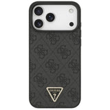 Guess læder 4G Triangle Strass MagSafe Case til iPhone 17 Pro Max - sort