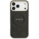 Guess Peony Hot Stamp MagSafe Case til iPhone 17 Pro Max - sort