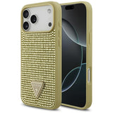 Guess Rhinestone Triangle Logo Case til iPhone 17 Pro Max - Guld