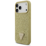 Guess Rhinestone Triangle Logo Case til iPhone 17 Pro Max - Guld