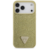 Guess Rhinestone Triangle Logo Case til iPhone 17 Pro Max - Guld