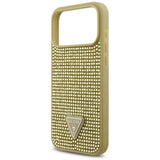 Guess Rhinestone Triangle Logo Case til iPhone 17 Pro Max - Guld