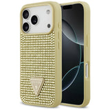 Gæt Rhinestone Triangle Logo iPhone 17 Pro Case - Guld