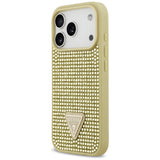 Gæt Rhinestone Triangle Logo iPhone 17 Pro Case - Guld